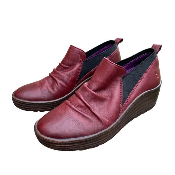 Bionica Wine Leather Dimensional Wedge Comfort Shoe Women’s size 10 - Picture 12 of 14